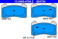 ATE 13.0460-4704.2 BremsbeläGe Satz Scheibenbremse FüR Ford