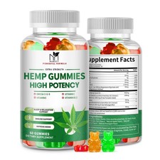2 Pack Hemp Gummies for Sleep, Relaxation - Extra Strength with Magnesium  Vita