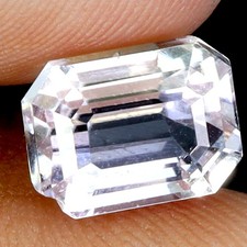 Octagon Cut Natural Unheated Pink Kunzite Afghanistan VVS 5.64ct 20x7mm Gemstone