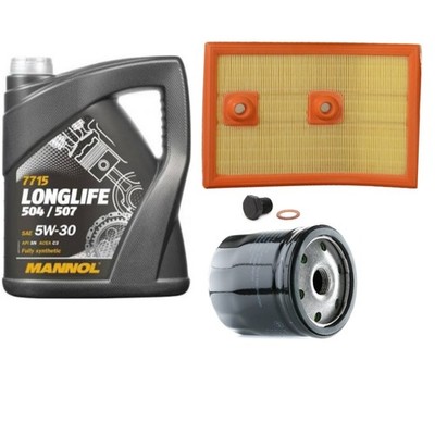 5L MANNOL 5W30 SERVICE KIT AIR OIL FILTER FOR SEAT ALHAMBRA 1.4 TSI 15-22