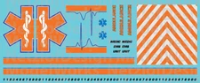N Scale Generic Ambulance Star of Life Decals Orange/Blue