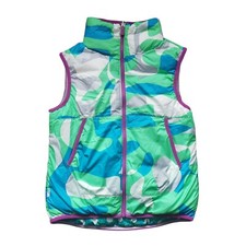 Nike Girls Alliance Graphic Reversible Puffer Vest Polka Dot Camo Size Medium