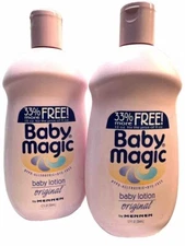 2 baby magic hypo-allergenic dye free lotion original 12oz ea scuffed bottle
