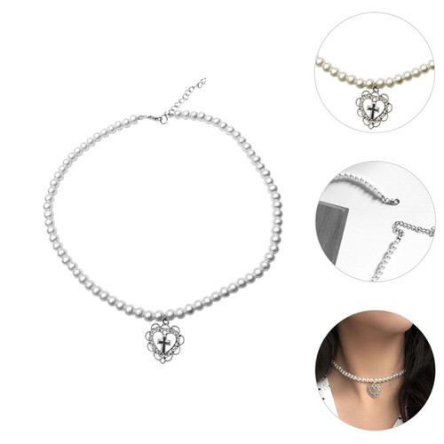 Heart Necklace Pendant Women Chunky Necklaces for Man Miss Hollow Charms Trendy