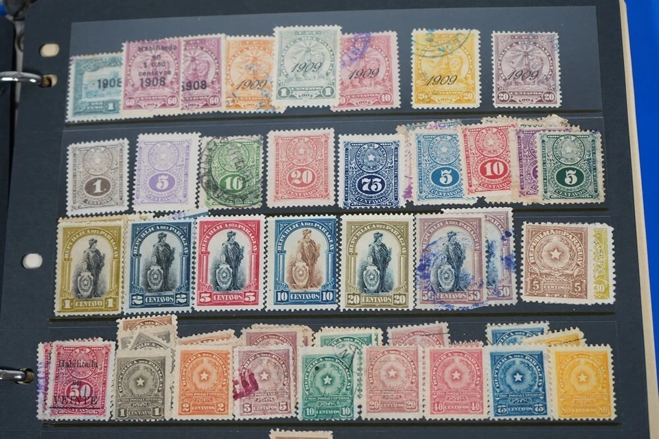 PARAGUAY GRAN COLECCIÓN DE 1500+ SELLOS COMO NUEVOS Y USADOS EN PÁGINAS DE STOCK Foto 4 de 4
