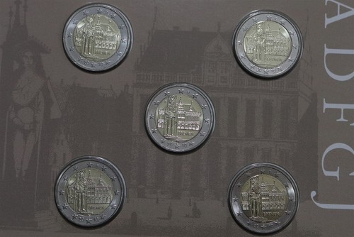 ðŸ§ðŸ‡©ðŸ‡ª GERMANY 5x 2 EURO 2010 BREMEN IN FOLDER B79 #247 - Picture 2 of 5