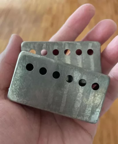 SET OF 2 AGED RELIC GIBSON PICKUP COVERS PAF SPACING LES PAUL HUMBUCKER