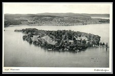 WW2, Junge Maid im Mandatoryd., Postcard aerial view of Mainau Island, 1938; ...