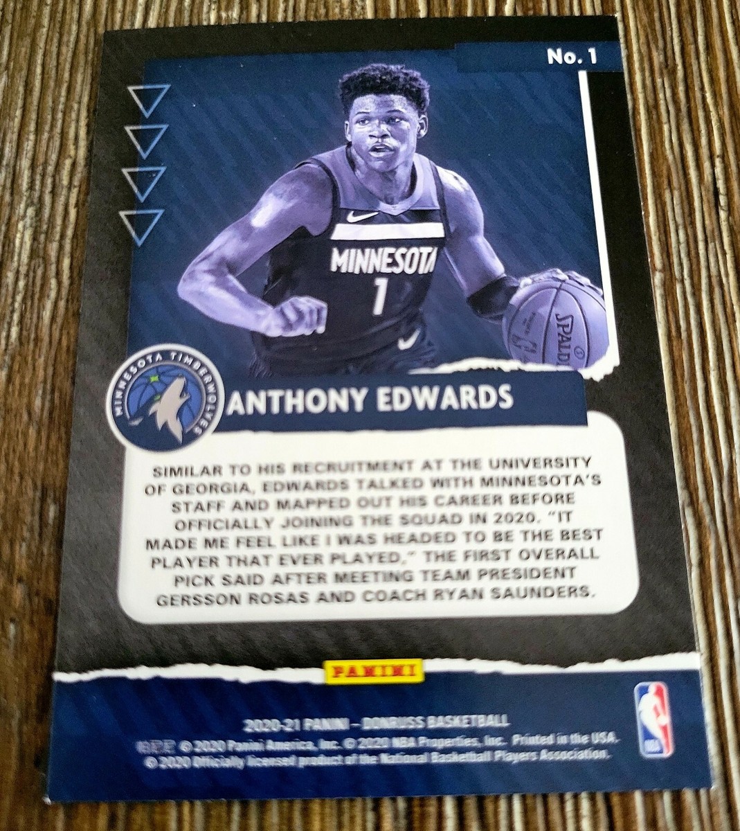 Anthony Edwards 2020-21 Donruss Great X-pectations Rookie RC #1