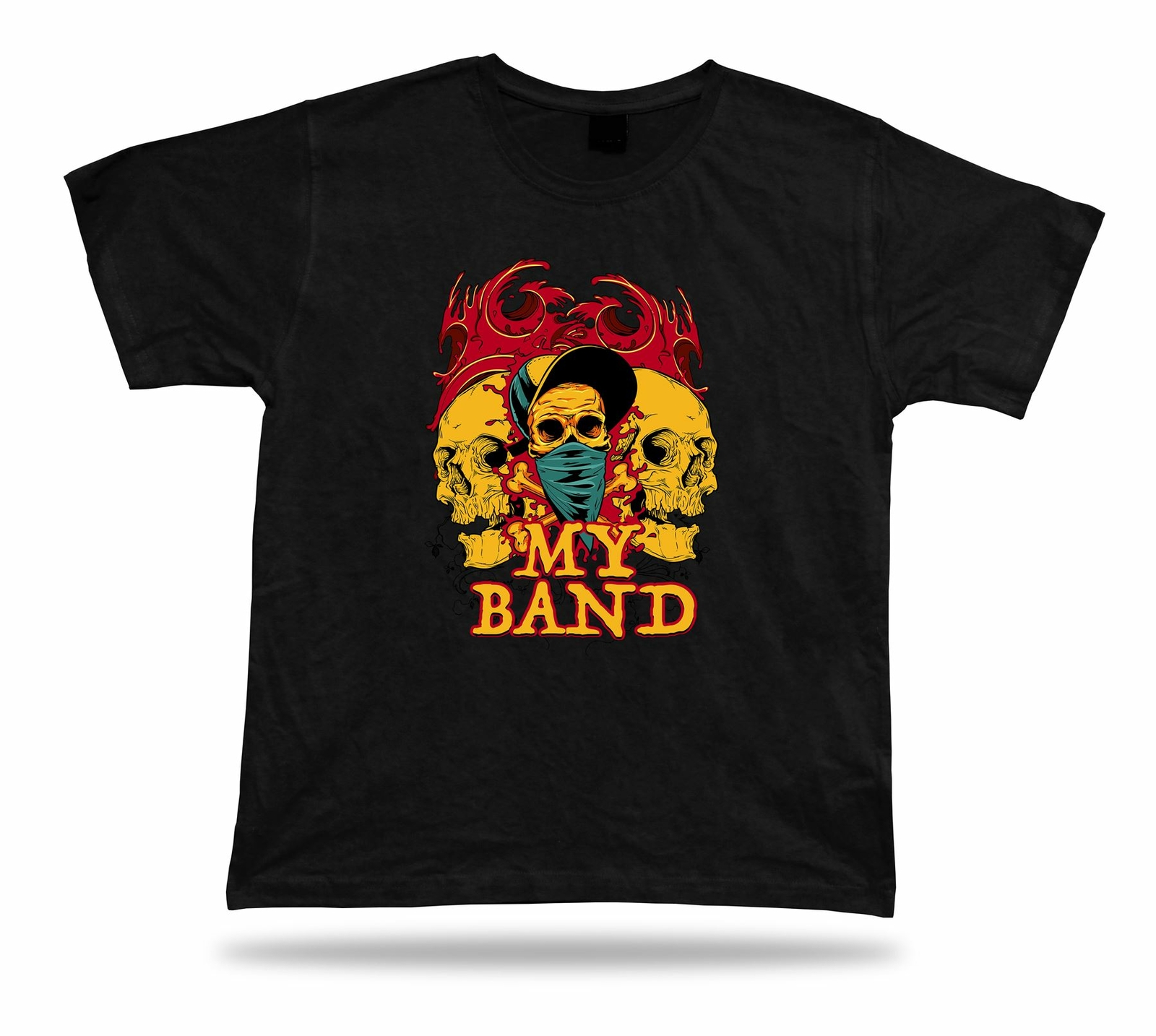 Tshirt Tee Shirt Birthday Gift Idea My Band Skull Gang Creepy Bandana Hardcore