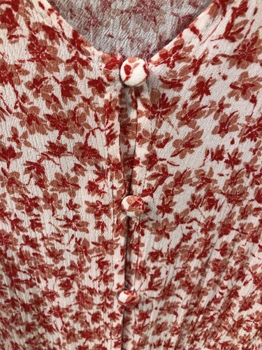 Lane Bryant Übergröße 20 geblümt rot weiß 3/4 Ärmel Knopfleiste Bluse Top Shirt - Bild 3 von 8