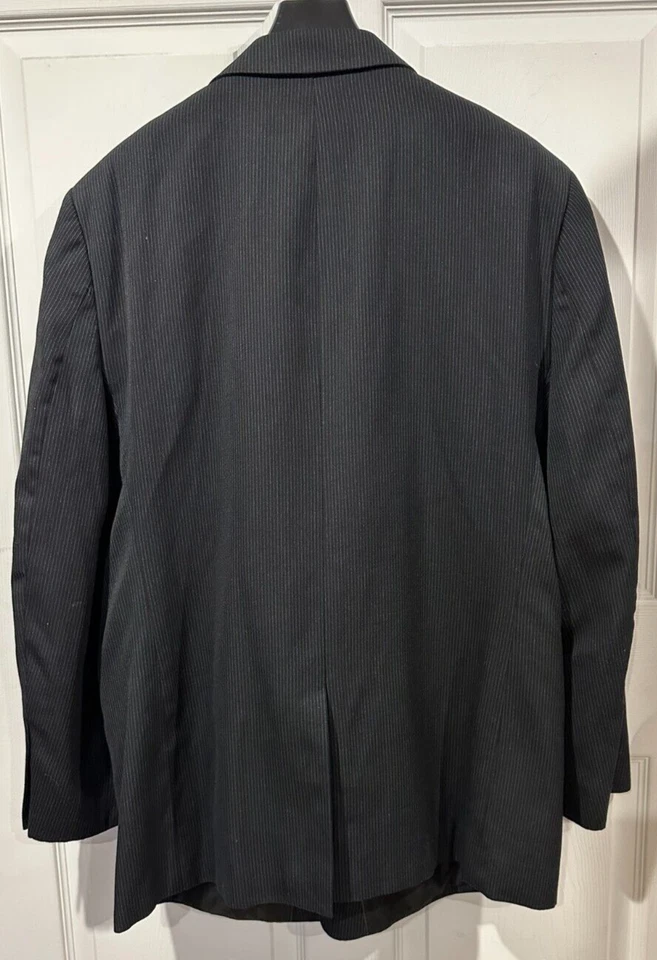 Abrigo Blazer Chaqueta Deportivo Merona Para Hombre 3 Botones Negro Pin Rayas Talla 48R 044 Foto 2 de 4