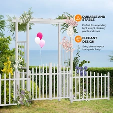 LEADZM 8ft Wooden Garden Arbor Arches Trellis for Wedding Party
