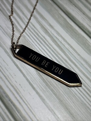 Keep Collective Black/Rose Gold Enamel  YOU BE YOU  Pendant W/ 30  +3  Adj Chain