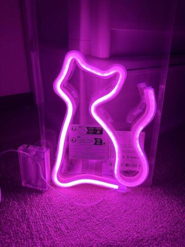 1pc LED Neon Sign Cat Shaped Night Light Lamp - Picture 1 of 5