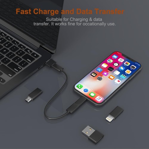 Multi USB Charging Adapter Cable Kit for Travel Fast Charging and Data Transf... - Zdjęcie 4 z 7
