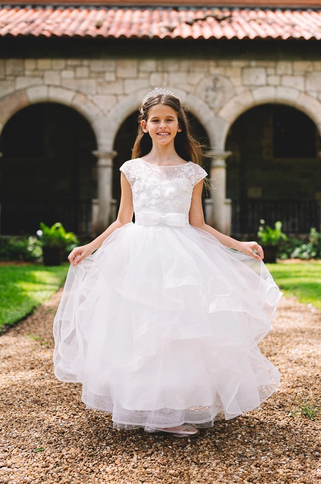 Vestido Formal Flor Niñas Princesa Boda Dama de honor Cumpleaños Comunión Niña 9Y Foto 2 de 4