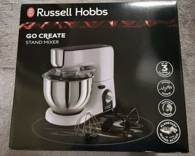 Russell Hobbs 25930 Go Create 10Speed 1000W Stand Mixer White for
