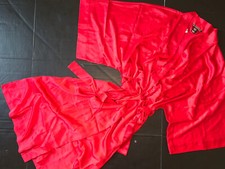 NWT Victoria's Secret M/L KIMONO ROBE RED belted SATIN polyester