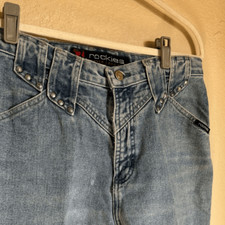 Vintage Y2K Rockies Studded Waist Relaxed Long Jeans Sz 10 Tall Light Wash