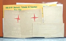 CHAMP HO SCALE DETROIT, TOLEDO & IRONTON BOX CAR DECALS # HB-319 BUDGET SET
