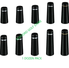 .355" Tapered Golf Iron Ferrules – Chrome Trim Rings High Gloss Finish - 12 Pack