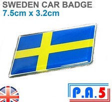 Sweden Flag Blue & Yellow Car Badge Emblem -Turbo 93 95 T5 XC40 XC60 T5 240 900