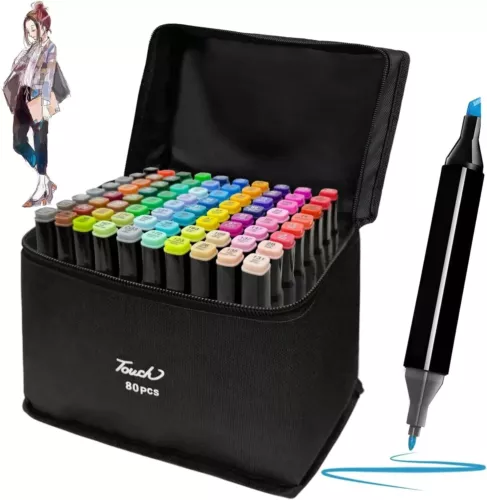 Alcohol Markers, 80 Color Dual Brush Tip Permanent Art Markers for Painting Gift - Picture 3 of 9