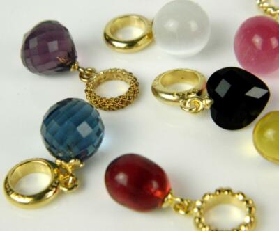 * KAUFEN SIE 1 ERHALTEN SIE 1 * Menge 10 JLO ENDLOS Vermeil Sterling Multi Color Dangle Charms ~~