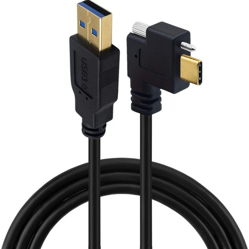 90° Angled USB 3.1 Type-C to USB 3.0 Data Cable Panel Mount + Screws for Camera - Picture 3 of 7