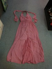 Davids Bridal  8 bridesmaid prom formal gown dress tie back halter Chianti NEW