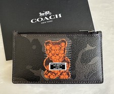 COACH VANDAL GUMMY BEAR ZIP CAMO CARD CASE 76859 EUC