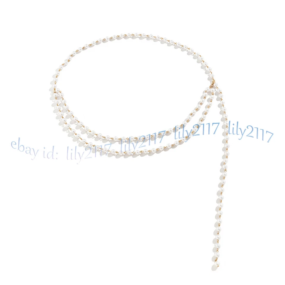 Fashion White Shell Pearl Waist Belly Chain Women Belt Accessories Body Jewelry - Image 4 of 4