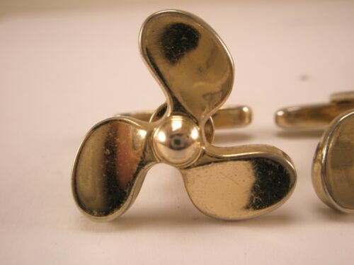 3 Blade Prop Propeller Vintage HICKOK Cuff Links fixed pitch boat screws ship - Picture 2 of 6