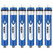 6 Pack 100/150 GPD RO Membrane Reverse Osmosis Purifier Water Filter Replacement