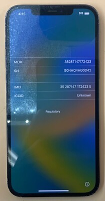 Apple iPhone 12 Pro Max 128GB Pacific Blue T-MobileA2342 CDMA GSM Parts Only