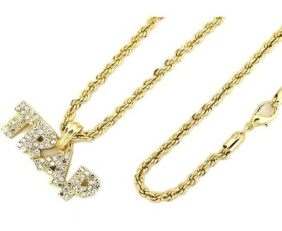 FALLE Anhänger Kette Gold Halskette Iced Out Schmuck glänzend DIAMANT 2022