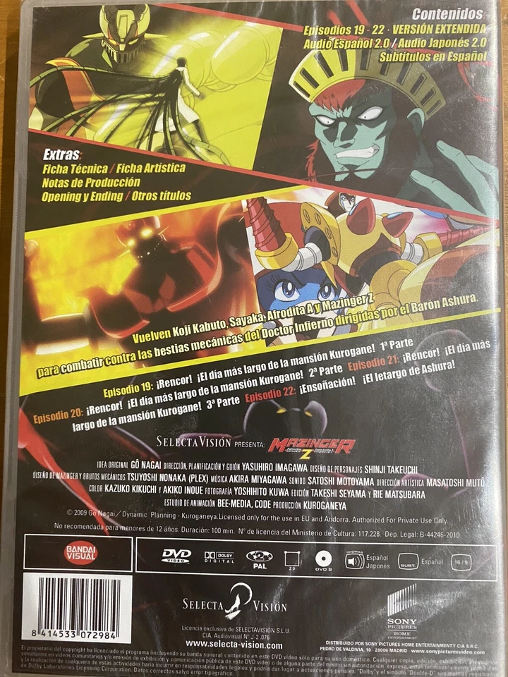 MAZINGER Z - EDICIÓN IMPACTO - VOLUMEN 5 - EPISODIOS 19-22 - Dvd Precintado - Imagen 2 de 2