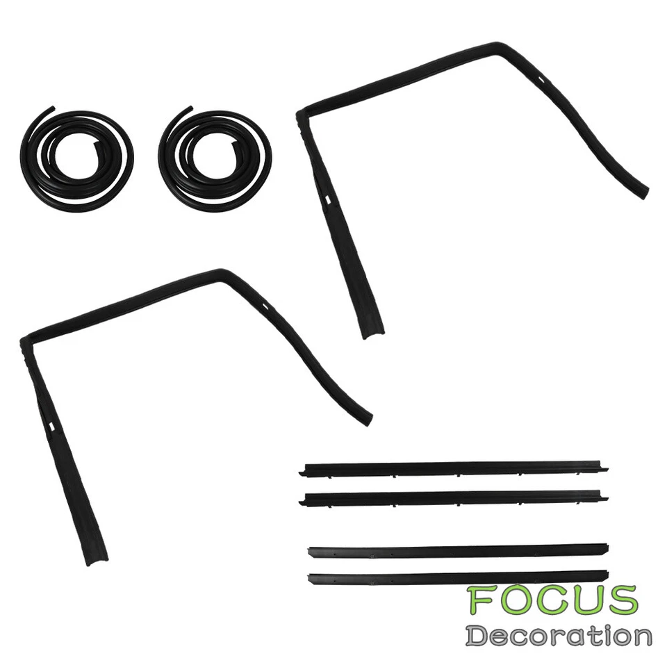 Fit For Chevrolet S10 Blazer GMC S15 Jimmy 1983-1994 Door Seal Kit Matte Black - Image 3 of 4