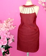 WOMEN PLUS SIZE SEQUINS DECOLLETAGE BROWN MINI DRESS  ( ONE SIZE PLUS )