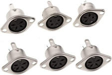 5Pin DIN Female Jack Socket Connector Panel Mount 2 Hole Soldering 6 Pcs