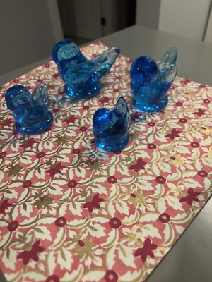 Leo Wards Birds Of Happiness Blue glass birds
