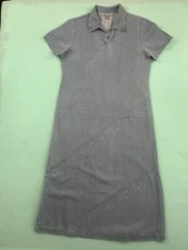 Vintage Amy's Closet Women's Denim Full Length Dress Floral Embroidered Size 12