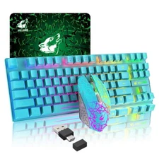 FREEWOLF T87 87-key Wireless Gaming Keyboard Mouse Combo With Rainbow Backlight