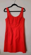 J.Crew Suiting Reddish Orange Fit and Flare, Lined Sun Dress Pockets Sz. 10 