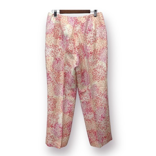 Traje Pantalón Sigrid Olsen 2 Piezas Mezcla Lino Dorado Rojo Abotonado Talla Mediana 8 - Imagen 5 de 17