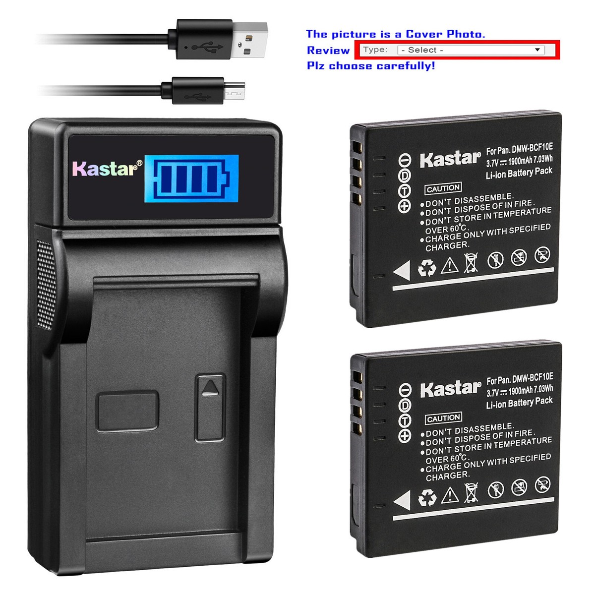 Kastar 2-Pack Battery & Charger Combo For Panasonic Lumix Cameras - Perfect FT4, TS Series Replacement