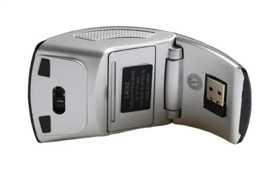 PURPLE 3D Optical USB Wireless Arc Foldable Mouse Mice 2.4GHz 10m Range 1600 DPI - Image 2 of 4