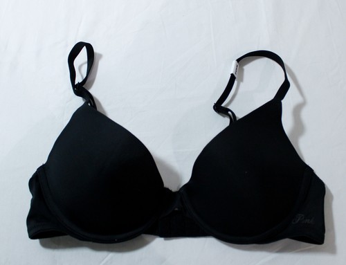 Victoria's Secret PINK Women's Wear Everywhere T-Shirt Bra AC2 Black Size 34B