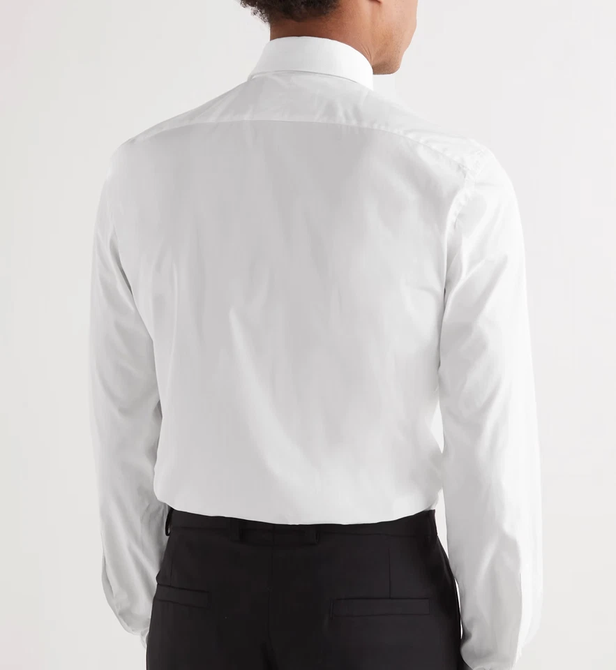 Auténtica Camisa TOM FORD Esmoquin Popelina Calce Clásico Blanca 46/18 Reino Unido £720 Nueva Foto 4 de 4